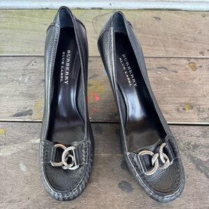 Burberry Black Leather with Silver Accent